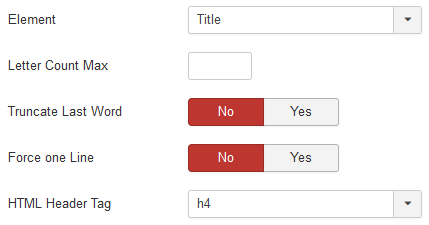 Set the title parameters