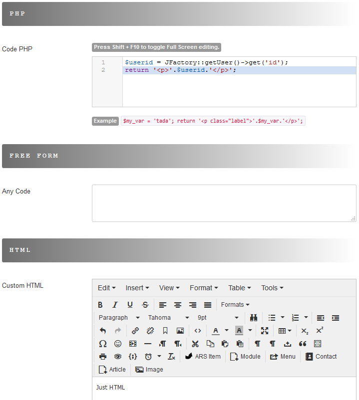 Content options (2)