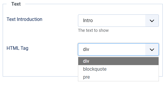 HTML tags for text