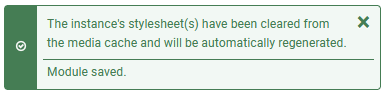 A message after clearing the media cache